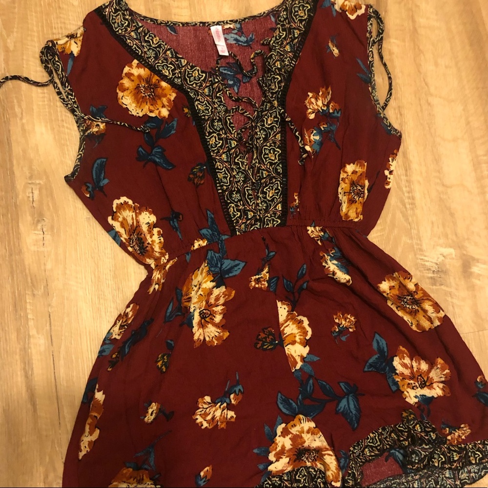 Xhilaration - Red Floral Romper
